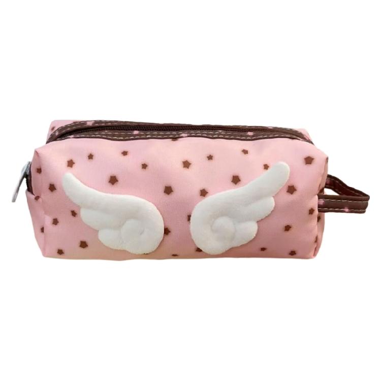 

Big Capacity Pencil Case Light Weight Plush Pen Case with Handle Large Pen Pouches Pencil Organizers Travel Makeup Bag розовый