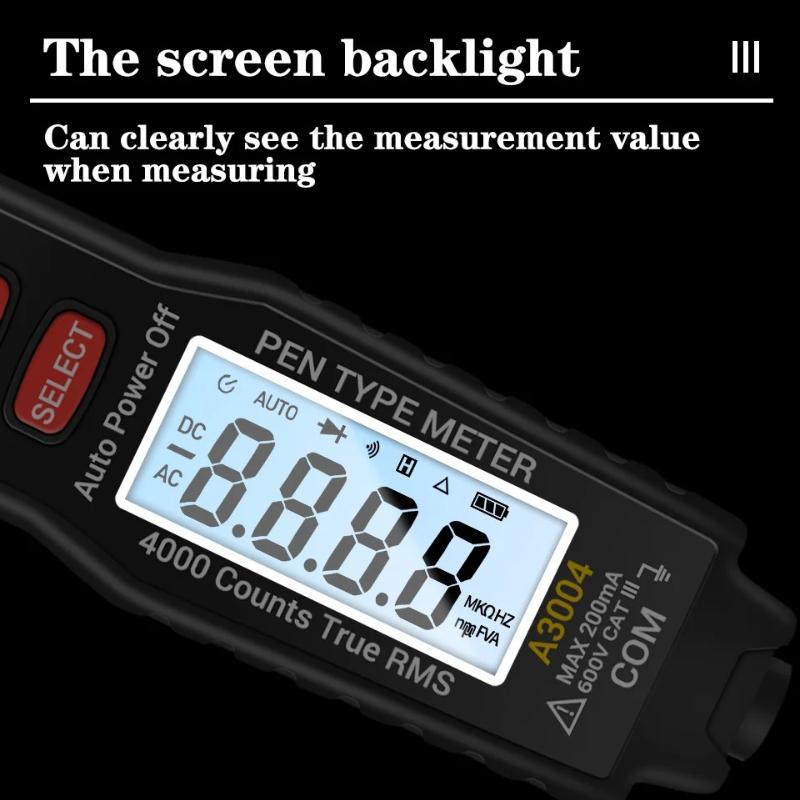 New ANENG A3004 Digital Multimeter Pen 4000 Counts AC/DC Current Meter Electric Handheld Tester Voltage Resistance Profesional Tools Digital Display