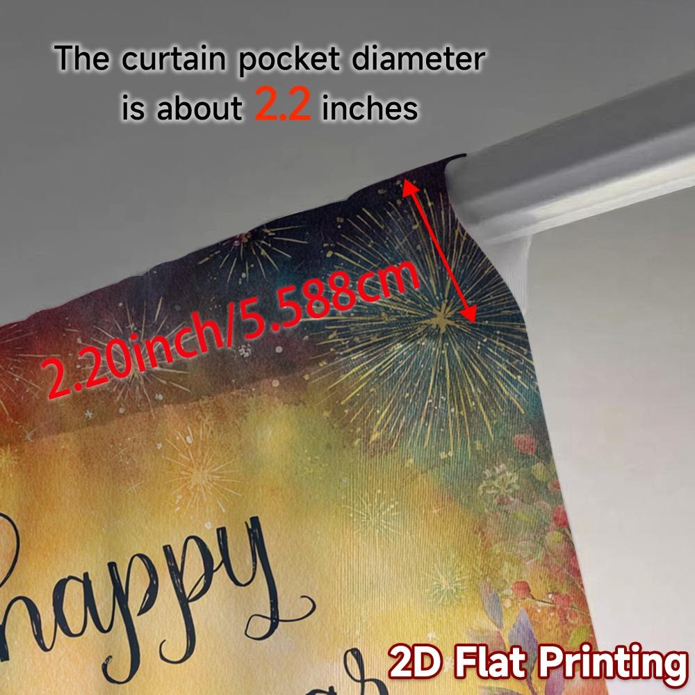 2D Flat Printing  JIT 2pcs   Curtains (Without Rod) Festive Cityscape Chic Curtain Cloth Versatile Polyester Curtains Festive Use