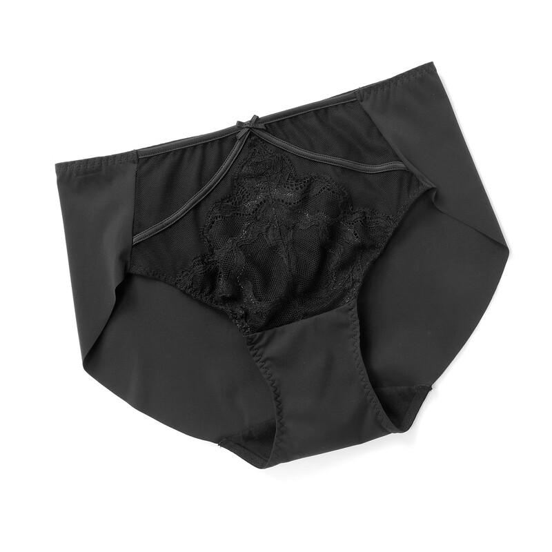 Emrifang Lace Mesh Sheer Mid-Low Waist Briefs