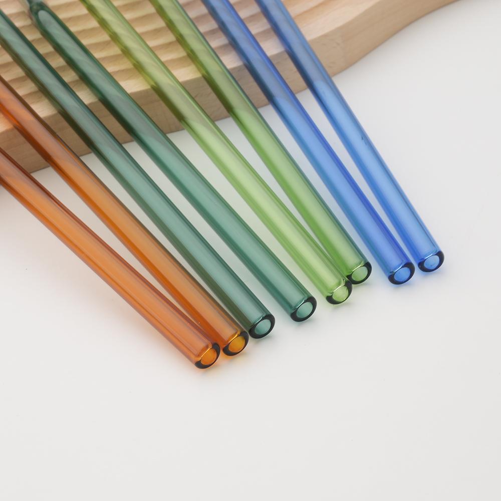 Reusable Drinking Glass Straw High Borosilicate Glass Straw Wide 8mm Eco Friendly Straw for Cocktail Smoothie Milkshake Dinkware