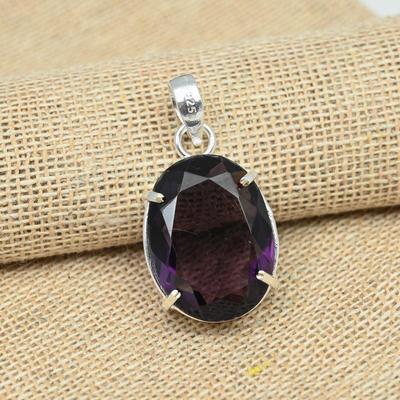 Amethyst Gemstone Solid 925 Sterling Silver Handmade Pendant Designer Jewelry For Women's Gift