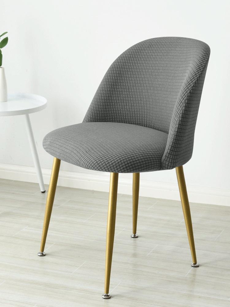 1PC Polar Curved Chair Cover Polar Fleece Elastic Seat Slipcover Single Low Back Washable Chair Cushion for Hotel Wedding