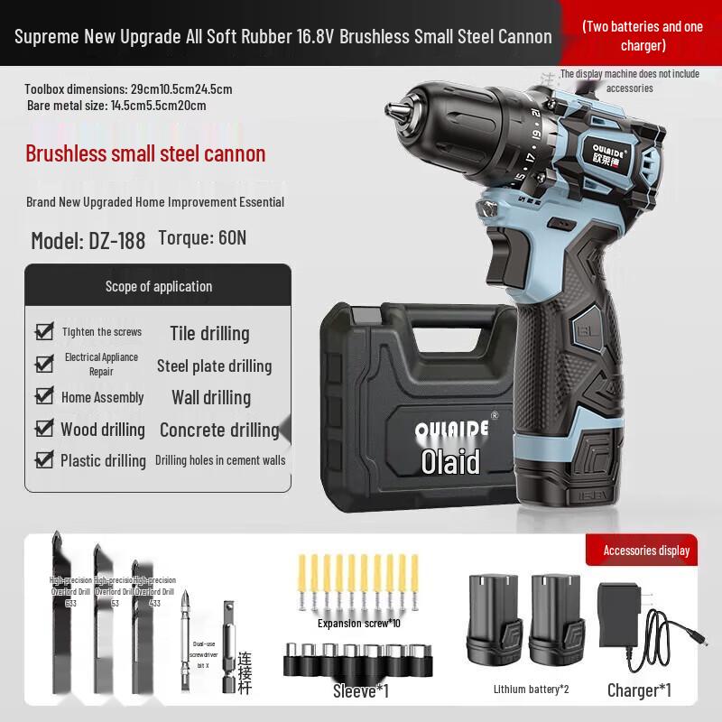 

Oulaide 16V Brushless Cordless Drill Driver CN plug (adapter included)