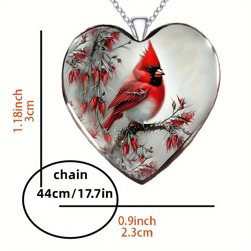 Elegant Love Bird Pendant Necklace - Y2K Inspired Red Bishop Bird Jewelry for Men & Women, Perfect Birthday or Anniversary Gift