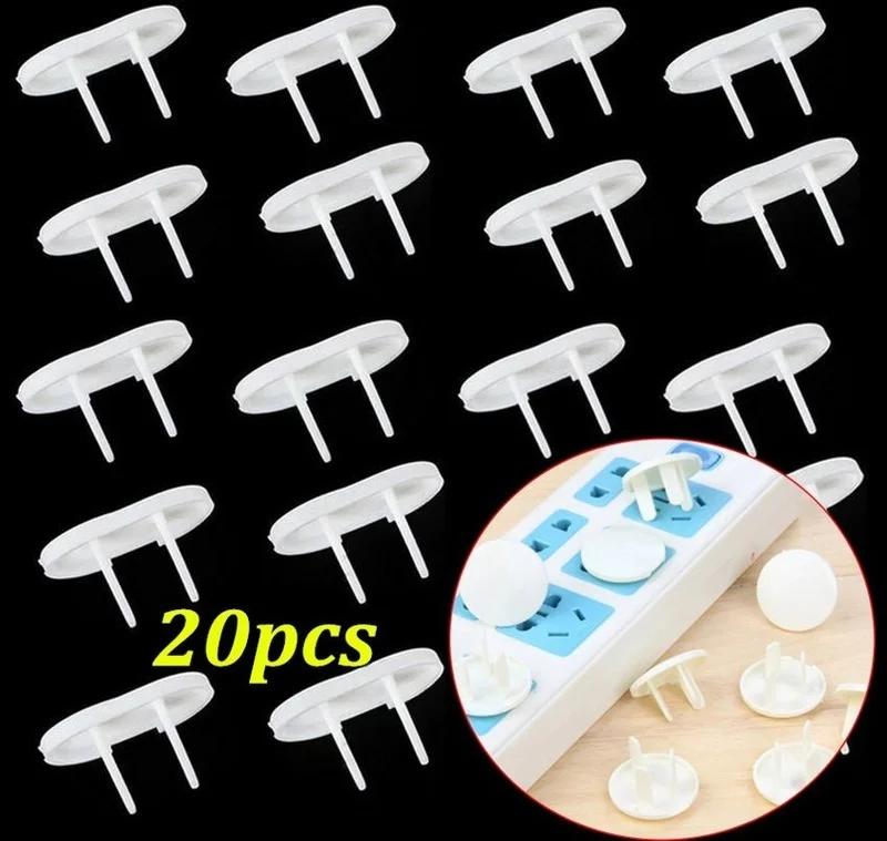 20Pcs Power Socket Electrical Outlet Plug Baby Kids Child Safety Guard Protection Counter Electric Shock Plugs Protector Cover A+