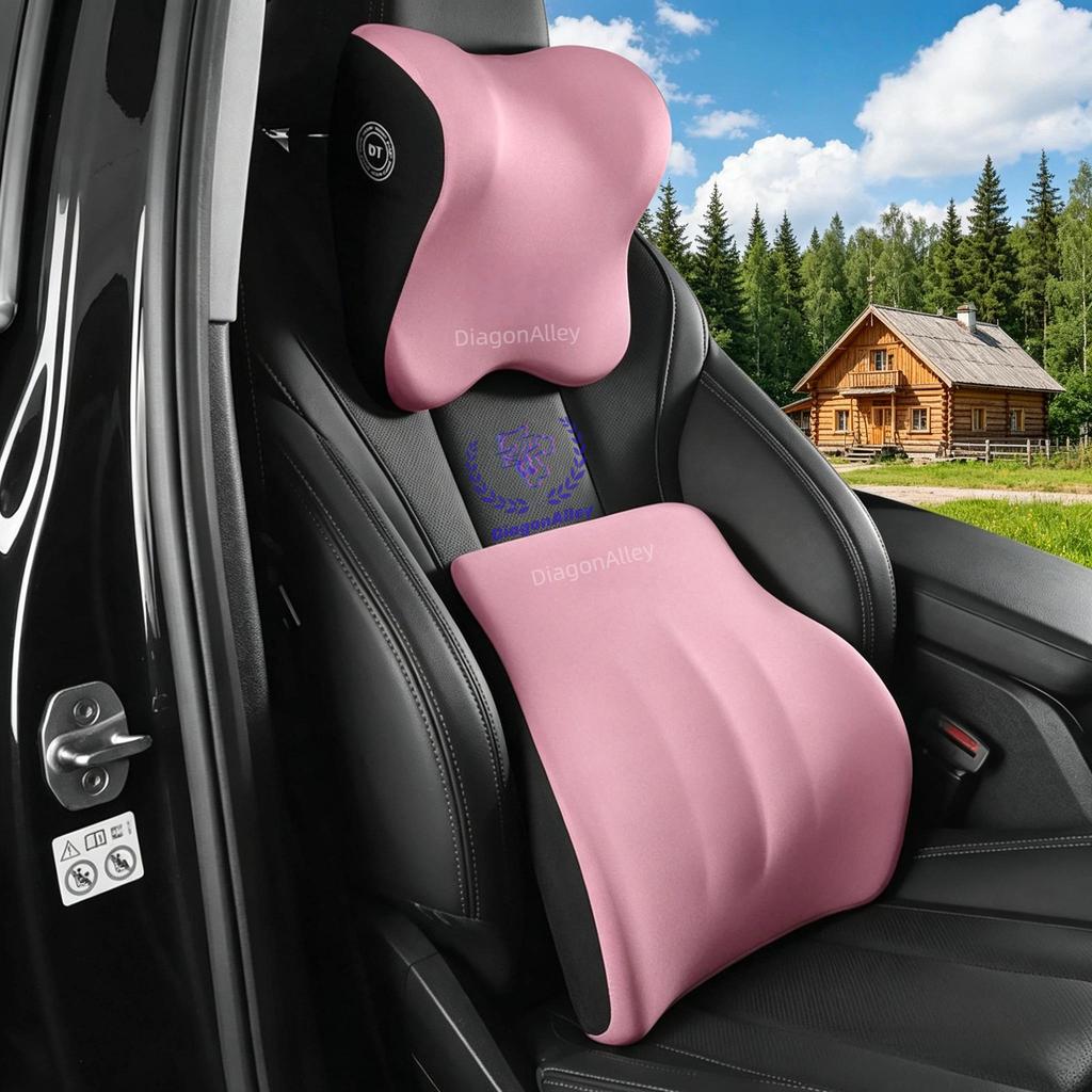 1/2PCS Car Headrest and Lumbar Support Neck Pillow Set Automotive Memory Foam Office Chair Headrest Fatigue Relief Travel Pillow
