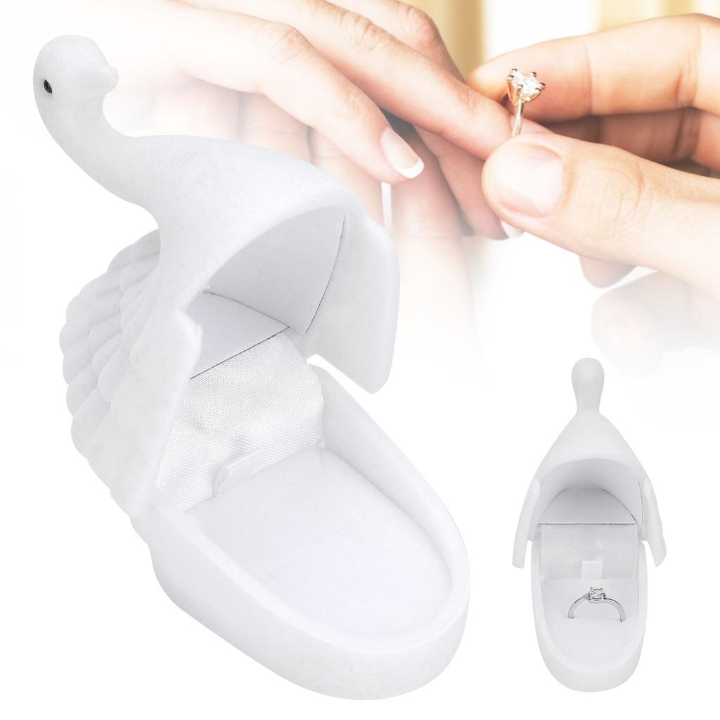 Jewelry Box Swan Shape Flocking Inside Retro Small Exquisite Unique Portable Earring Box for Christmas Birthday Gift Earring Box
