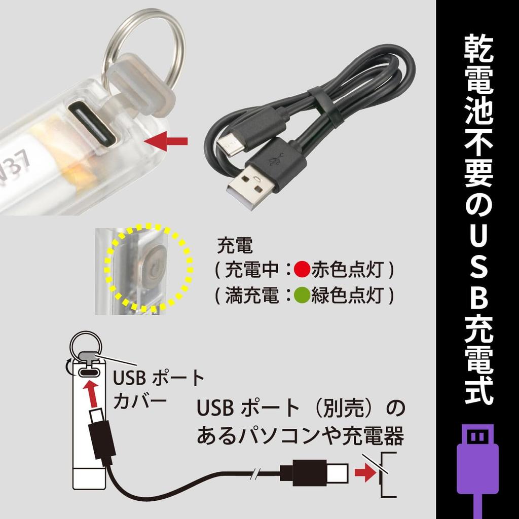 OHM Electric USB Rechargeable LED Mini Flashlight with Dimmable and UV Black Red Red ANSI Skeleton and Key Ring Included Multi-Light Color-Adjustable
