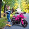 Electric Motorcycle for Children, 12V Kids Motorcycle with Training Wheels, Children's Vehicle with Horn and Start-Up Sound, 3 km/h, Pink