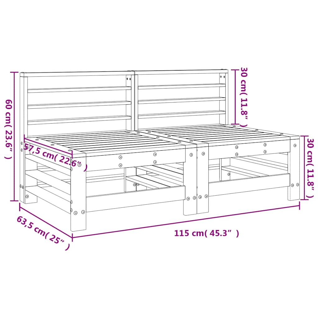 Garden Center Sofas 2 Pcs Solid Douglas Fir Wood