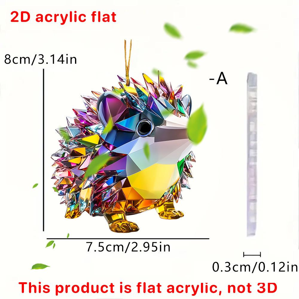 Automobile Pendants with Lanyard Easy To Hang Colorful Crystal Design Sparkling Acrylic Ornaments Hedgehog Dog Pendants