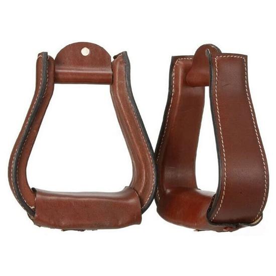 Horse Western Stirrups Saddle Tack Floral Handmade Tooled Leather Covered Pair