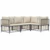 VidaXL Salon de jardin 4 pcs avec coussins anthracite résine tressée, ensemble de salon, ensemble de salon d'extérieur, 3186746