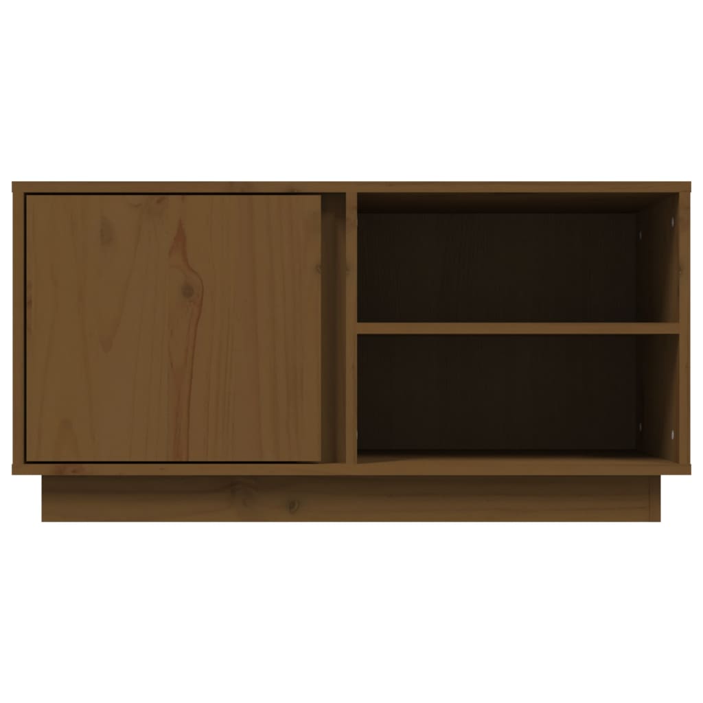 TV Stand in Honey Brown 80 x 35 x 40.5 cm Solid Pine Wood
