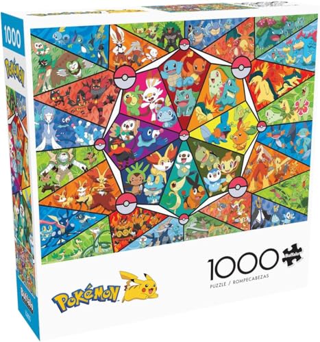 Buffalo Games - Pokémon: Stained Glass Starter - 1000-Piece Jigsaw Puzzle for Adults - A Challenging Puzzle Perfect for Game Night - Finished Size 26.