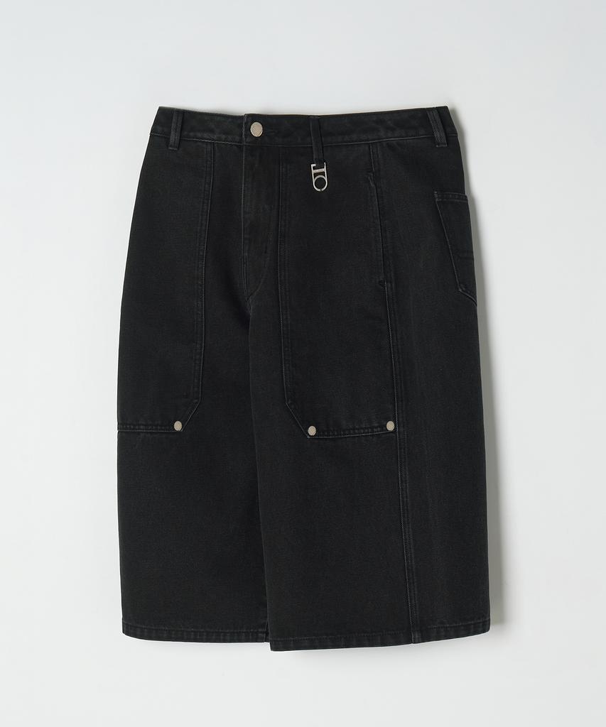 DTHIRTYONE (Woman) Carpenter Denim Bermuda Pants (Washed Black)