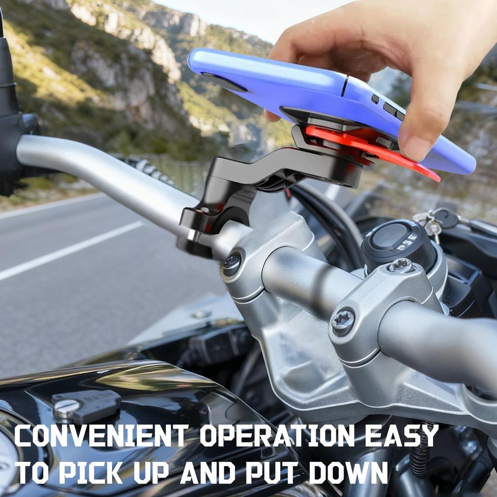Universal Phone Mount for Motorcycle Bicycle with 360°Rotatable Anti-Shock Suction Cup Adjustable Secure Riding Navigation Suppo