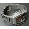 Used New Wristwatch Richard Mille Type Quartz Homage Watch Rubber Tonneau Carbon