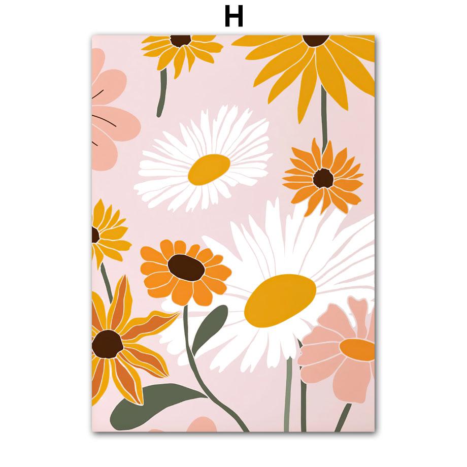 Girl Tiger Leaf Vase Flowers Abstract Landscape Posters and Prints Wall Art Canvas Painting Pictures For Living Room Home Deco