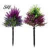 Indoor Outdoor Faux Plants Artificial Lavender Topiary Tree with Ground Spike UV Resistant Plant Decoration Shrubs Realistic Fake Purple Flower Bushes
