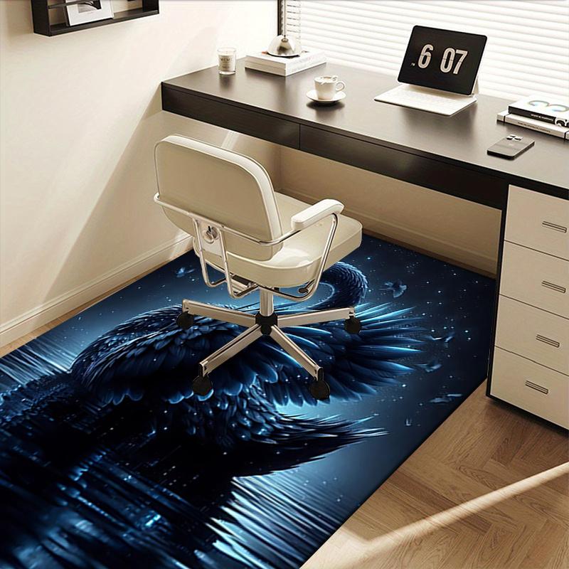 Black Swan Chair Mat: Office Carpet, Oversized Rug for Home Decor, Sofa Mat, Desk Protector, Gift for Office and Living Room