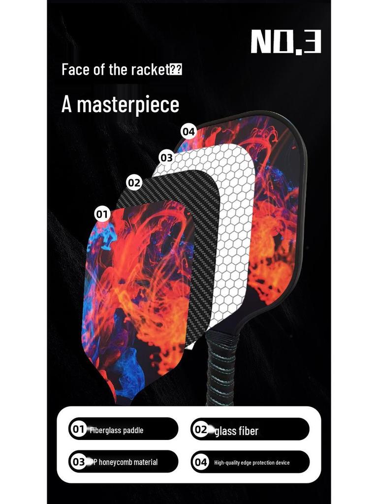 Beginner Fiberglass Pickleball Paddle for Outdoor Sports