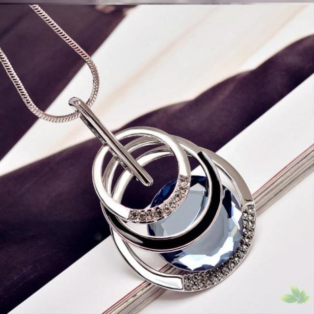 Поступление Длинные ожерелья для женщин Модные серые хрустальные колье-чокер Женские ожерелья и подвески Аксессуары