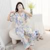 Cotton and silk pajamas women's spring and summer short-sleeved large-size suit spring and autumn thin cartoon printed loungewear