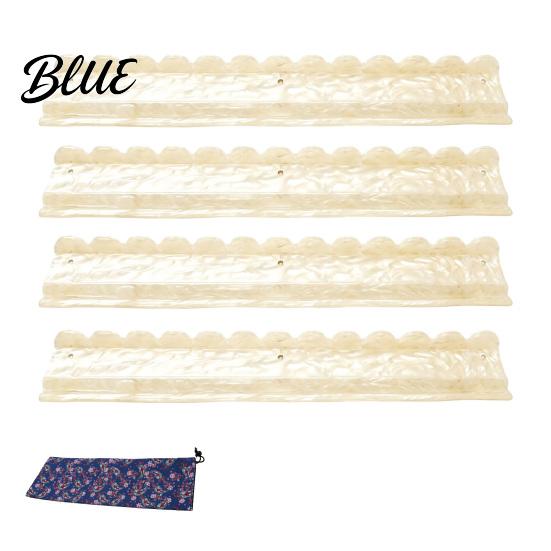 Mahjong Accessory 1/4Pcs Rack with Magnetic Pusher & Storage Bag Scalloped Acrylic Mah Table Organizer Jongg Tile Holder Bar Gift for American