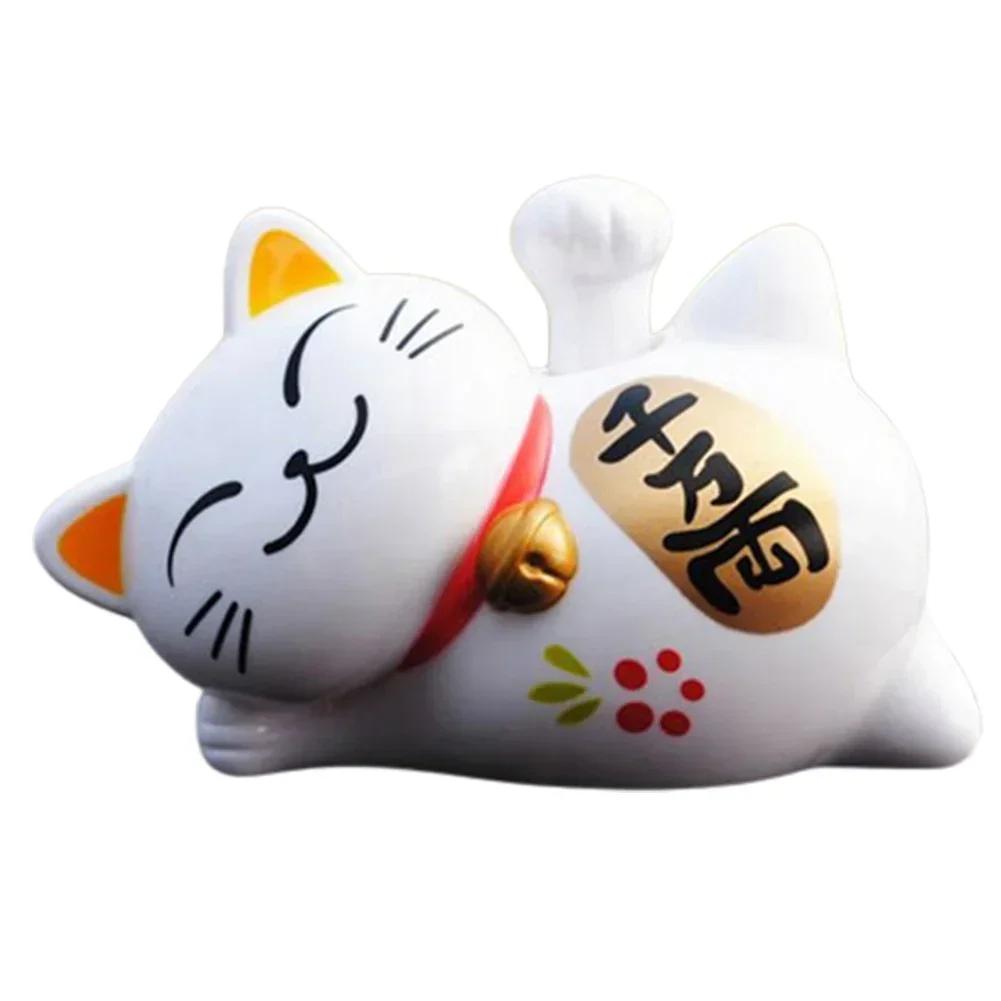 1PCS Solar Powered Chinese Lucky Waving Cat Welcoming Chinese Lucky Cat Waving Hand Beckoning Fortune Cat Ornament Decorative
