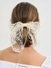 Sorry, Too Much Love Lace Pearl Ribbon Hair Pin_Ivory