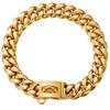 14MM Wide Stainless Steel Collar Luxury Cuban Necklace Hip Hop Style Gold Plated Heavy Chain Dog Necklace for Pet Jewelry