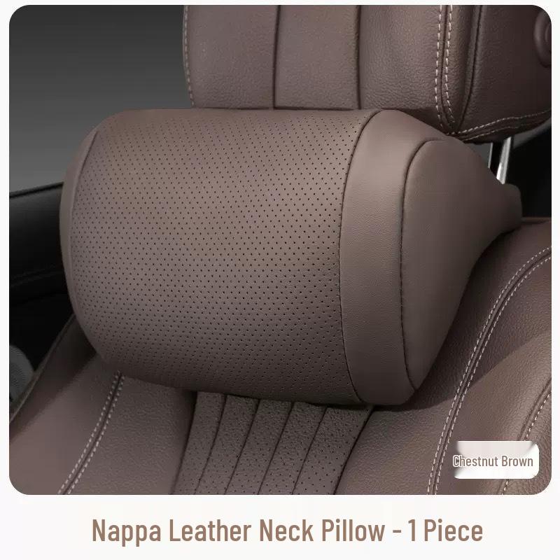 Polštářek na opěrku hlavy pro vozy BYD/Toyota/Honda/Nissan: Čtyřsezónní polštářek za krk z kůže Napa