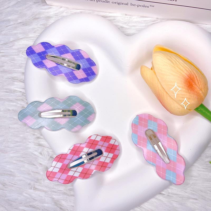 

Fresh Sweet Girl Bangs Hair Accessories: Cute Wave and Animal Cloud Clips зелёный
