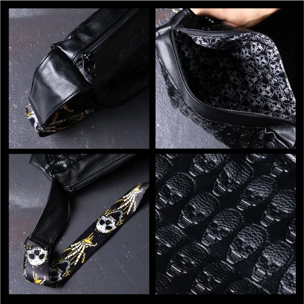 [BLACK JACKALL CROWN] Embossed Skull Decoration Mini Shoulder Bag (Unisex) TH0192