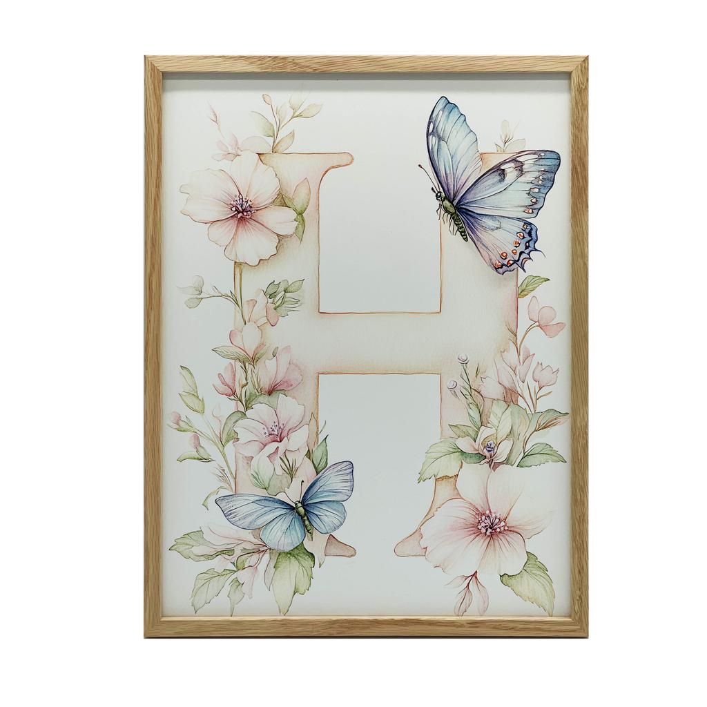 H Jak Harmonia - Plakat Kwiatowy Dla Dzieci H Jak Harmonia - Plakat Kwiatowy Dla Dzieci, 50X70 Cm, Rama Drewniana Ciemny Brąz, Papier Matowy 230 Gsm