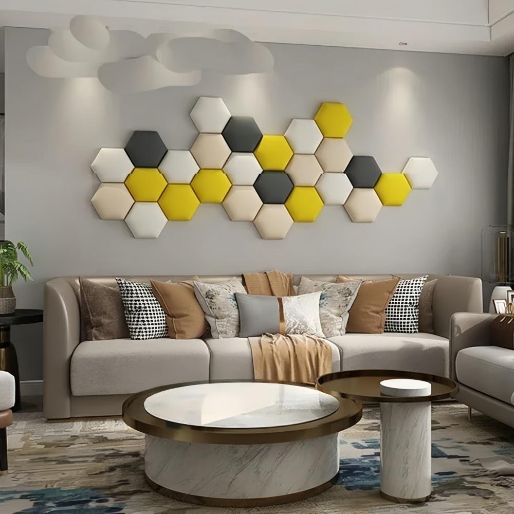 1pc  Anticollision Hexagonal Headboard Bed Soft Bag Set 3D Wall Sticker Tatami Bedside Decor Aesthetic Home Decoration