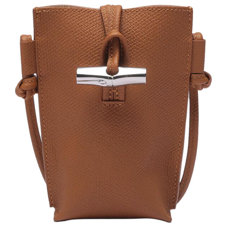 

Longchamp Le Roseau 10 Solid Color Bamboo Button Closure Leather Shoulder Bag Crossbody Phone Bag Women Bags Natural 34180HPN016 Basic Set (Bag+Dust Bag)