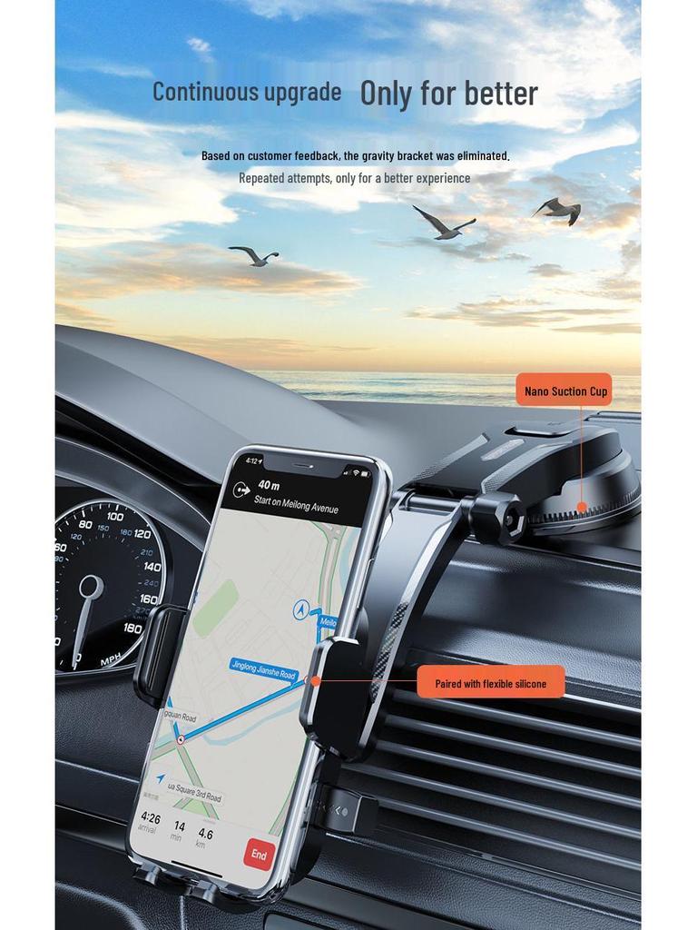 Multifunctional Car Phone Holder with Suction Cup & Air Vent Mount