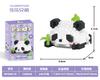 Neue niedliche Panda-Puppe Schaukelstuhl isst täglich Bambus Serie Baustein Desktop-Ornamente Geburtstag Festival DIY Kindergeschenke