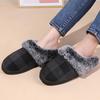 Fashion Retro Plaid Plush Slippers for Women Soft Faux Fur House Cotton Slippers Woman Winter Slip On Non Slip Furry Slides Female