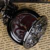 10pcs/lot Wholesale Black Vintage Quartz Pocket Watch Dragon Engraved Flip Roman Dial Students Gift Men Women Necklace Clock