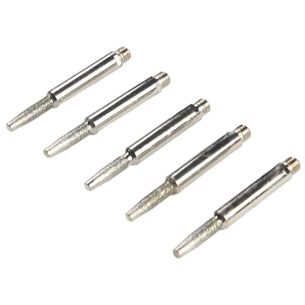 8pcs/set Diamond Coated Grinding Head Cylindrical Burr 4/4.8/5.5mm Chainsaw Sharpener Repairing Tools