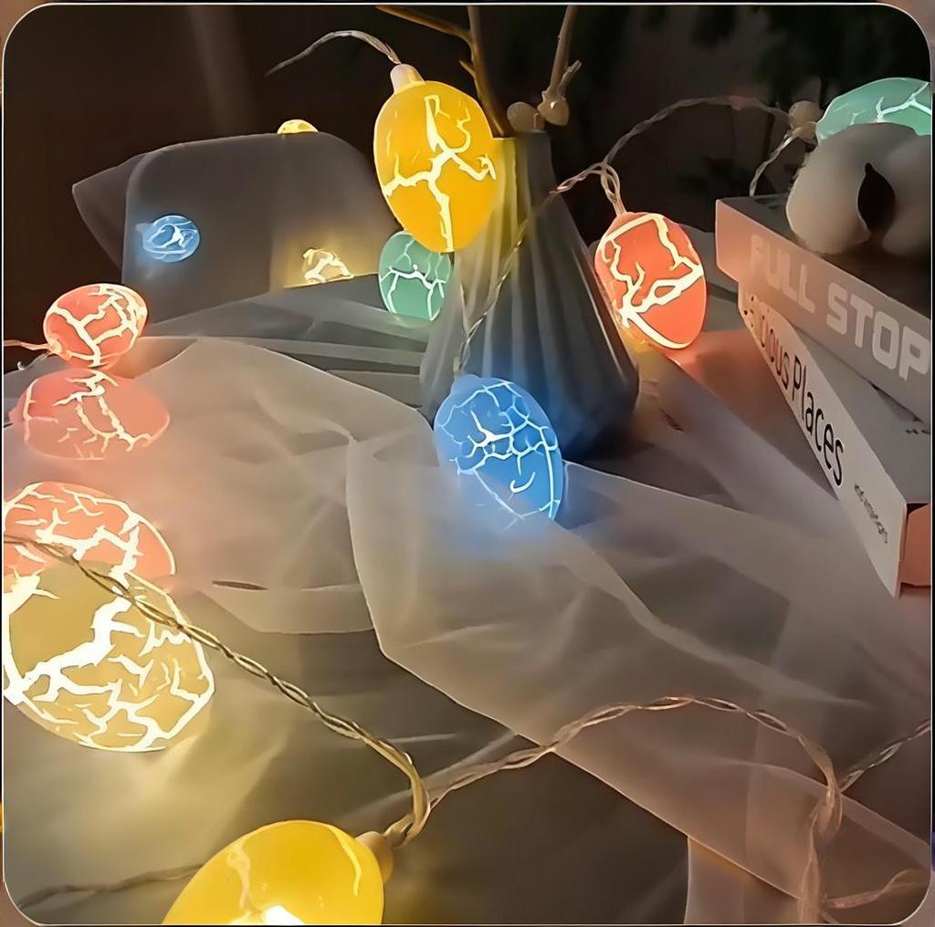 Battery Powered 3M 20LEDs Christmas Garland Fairy Lights Outdoor Crack Egg String Lights for Party Wedding Garden Easter Decor