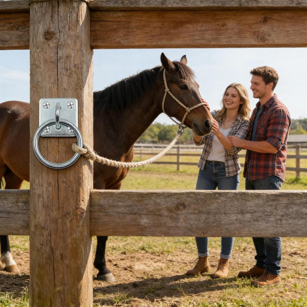 Horse Tack Fastener Square Wall Tiedown Loop Horse Mounting Tool For Mounting Parts Training Bridle Hitching Barn Ranch