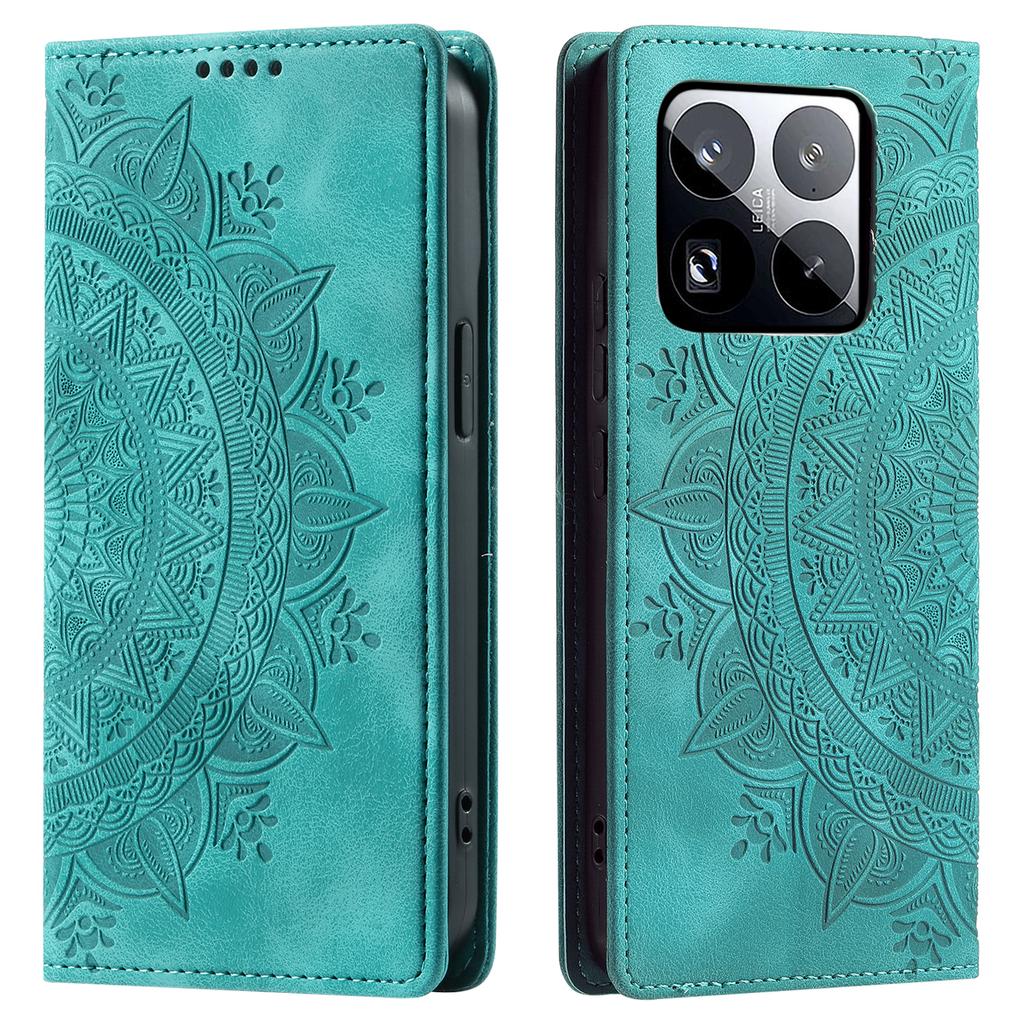Style 010 For Xiaomi 15 Pro Case Mandala Pattern Magnetic Closing Leather Phone Cover