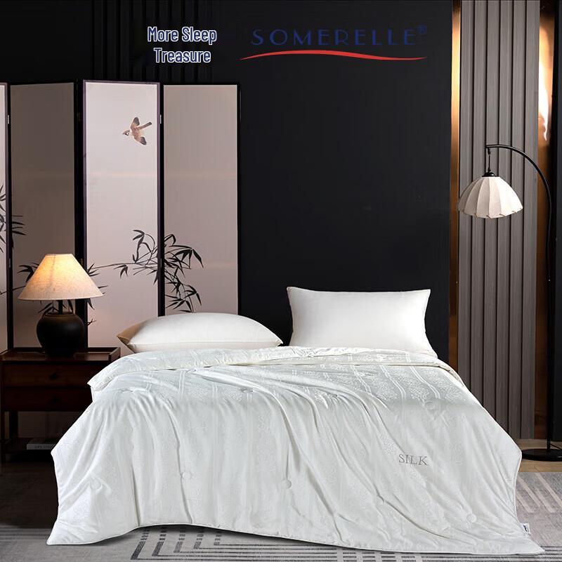SOMERELLE Premium Jacquard Mulberry Silk & Soybean Blend Comforter