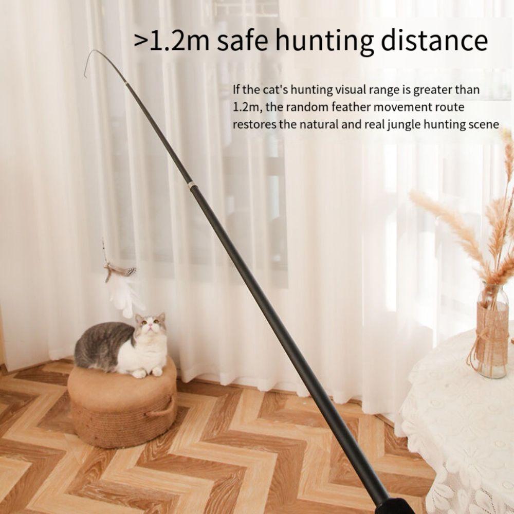 1.8m Fishing Pole Wand Four-section Cat Interactive Stick Replacement Head Cat Teaser Stick  Kitten