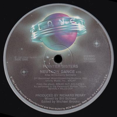 12inch Record POINTER SISTERS - Neutron Dance YD13952 Planet 1984 US Dance & Electronica Used